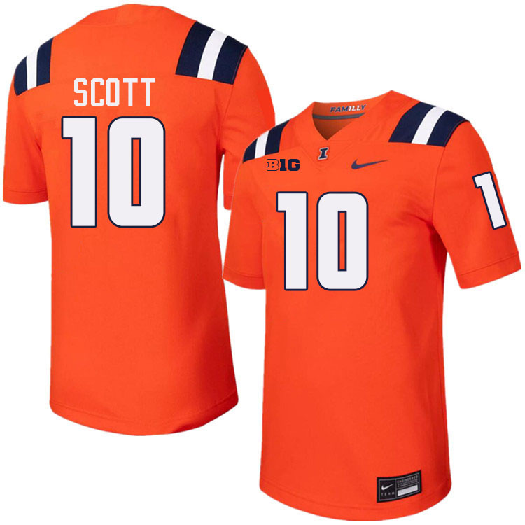 Men #10 Miles Scott Illinois Fighting Illini College Football Jerseys Stitched-Orange